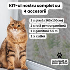 Kit plasa anti-tantari rezistenta la pisici si caini (poti face montajul singur)
