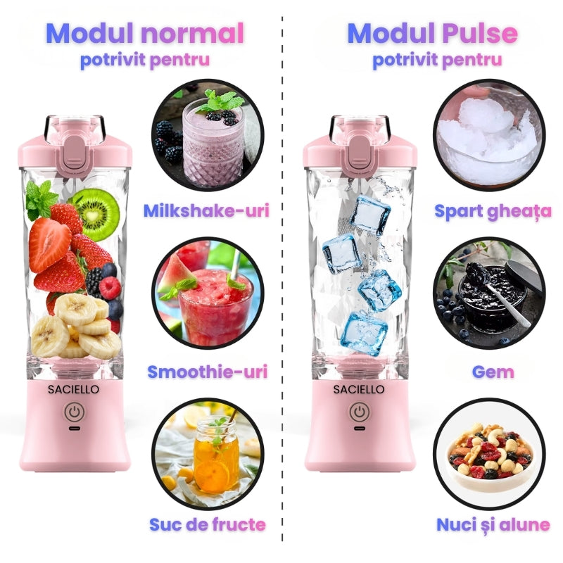 Blender portabil A9 roz