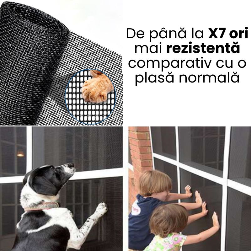Kit plasa anti-tantari rezistenta la pisici si caini (poti face montajul singur)